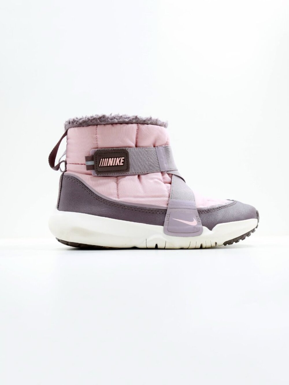 Nike Flex Advantage Pink & Taupe Nylon Faux Fur Lined Winter Boots - Big Kids' 3 - Picture 3 of 7